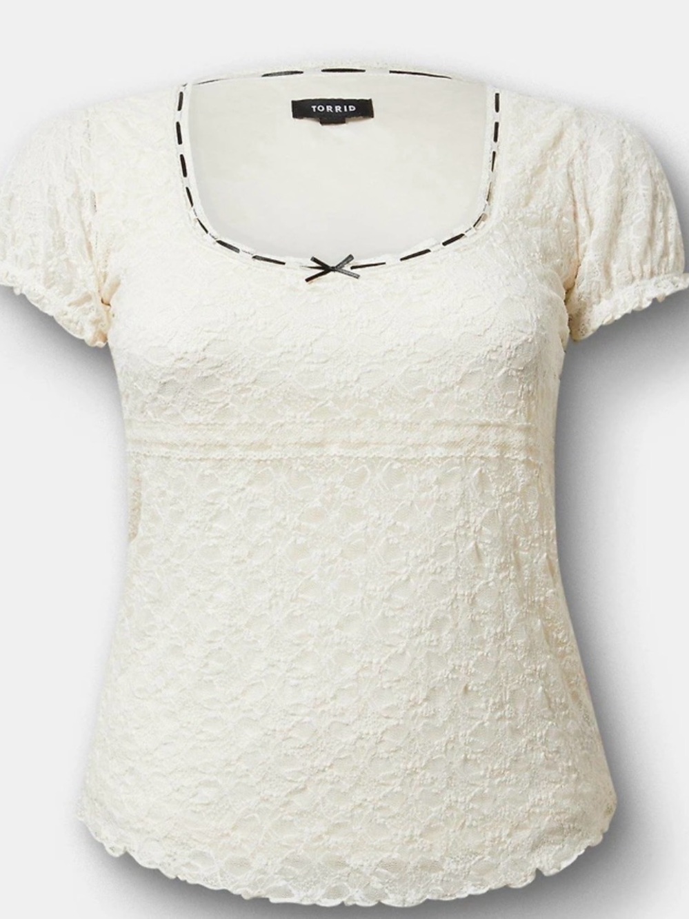 Coquette Torrid Lace Top with Bow